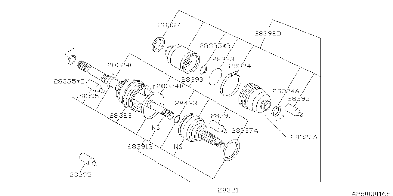 Subaru 28091-AC120 - Ledsats, drivaxel xdelar.se