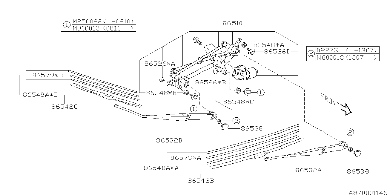 Subaru 86542-FG110 - Torkarblad xdelar.se