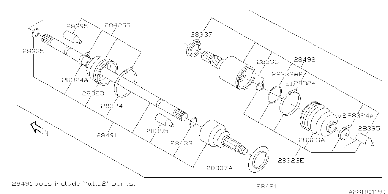 Subaru 28423FE050 - Bälgar, drivaxel xdelar.se