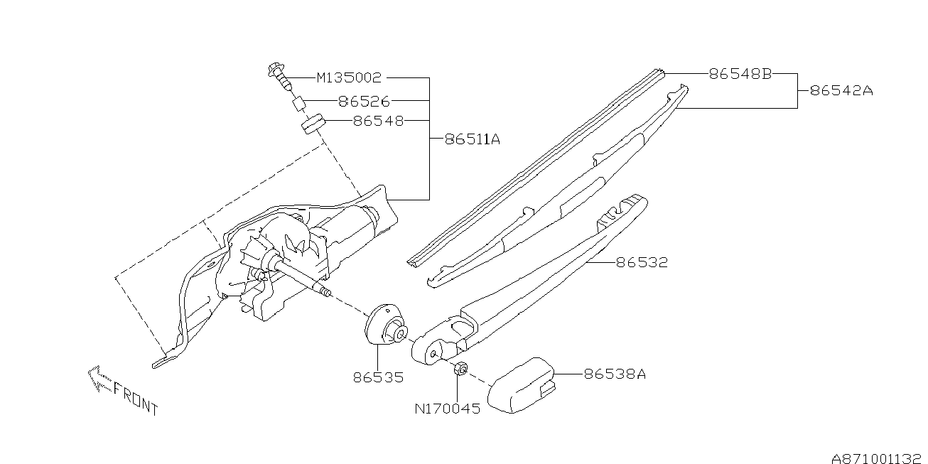 Subaru 86542KG080 - Torkarblad xdelar.se