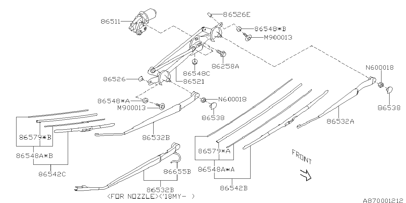 Subaru 86542AL020 - Torkarblad xdelar.se