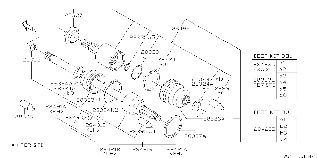 Subaru 28023-AA130 - Bälgar, drivaxel xdelar.se