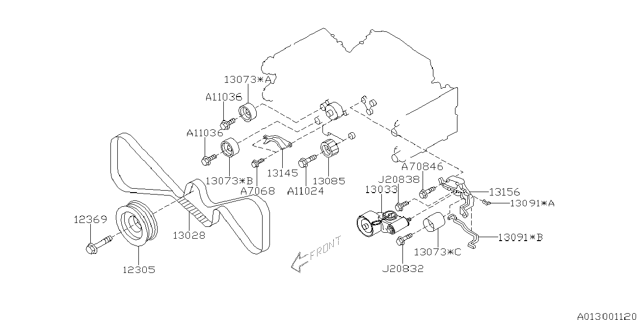 Subaru 13073-AA200 - Styrrulle, kuggrem xdelar.se