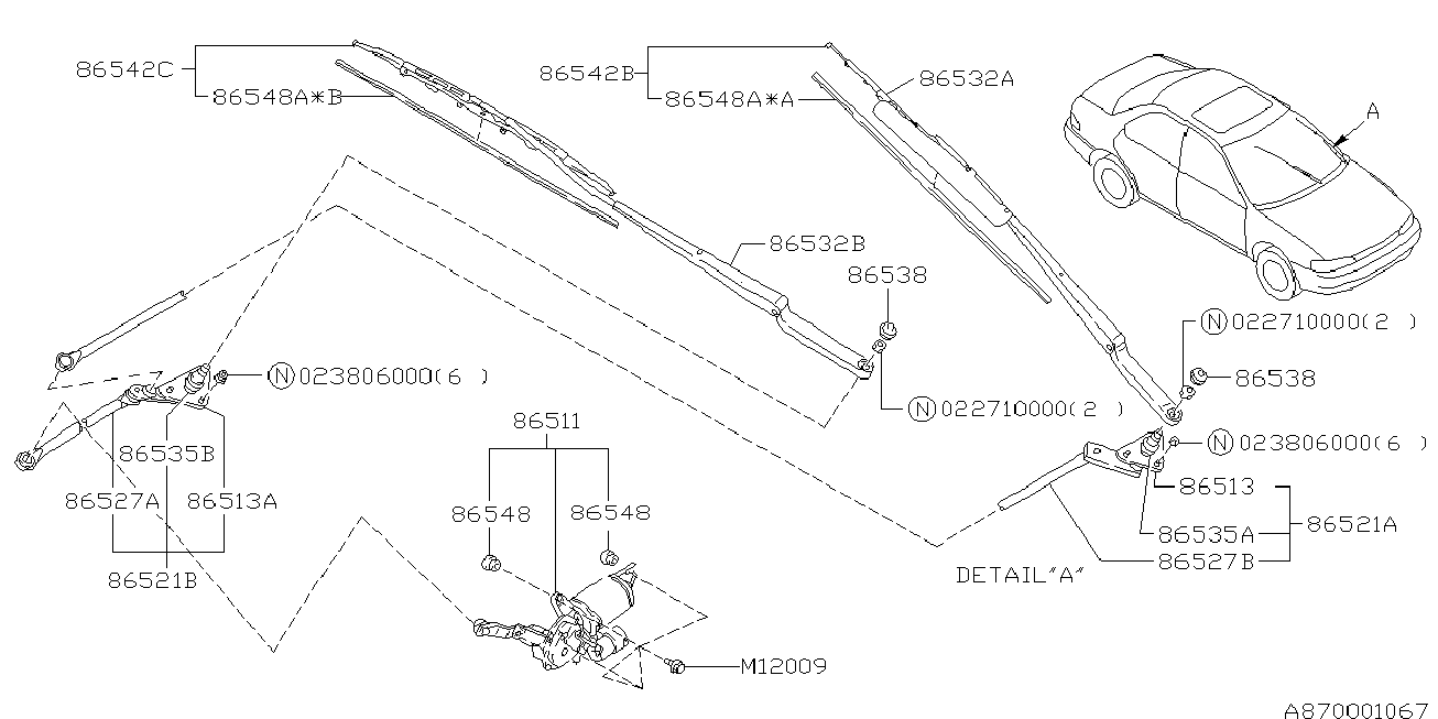 Subaru 86542FC020 - Torkarblad xdelar.se