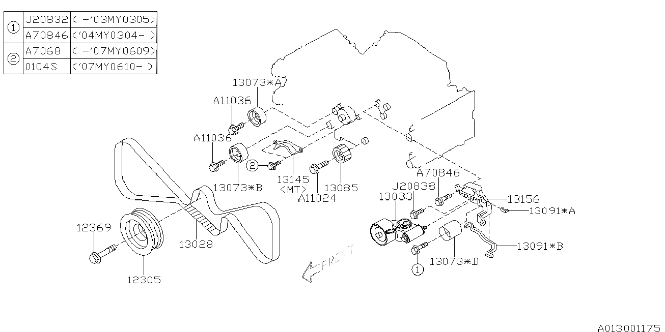 Subaru 13073-AA220 - Styrrulle, kuggrem xdelar.se