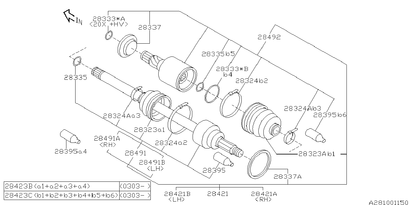 Subaru 28423-FE000 - Bälgar, drivaxel xdelar.se