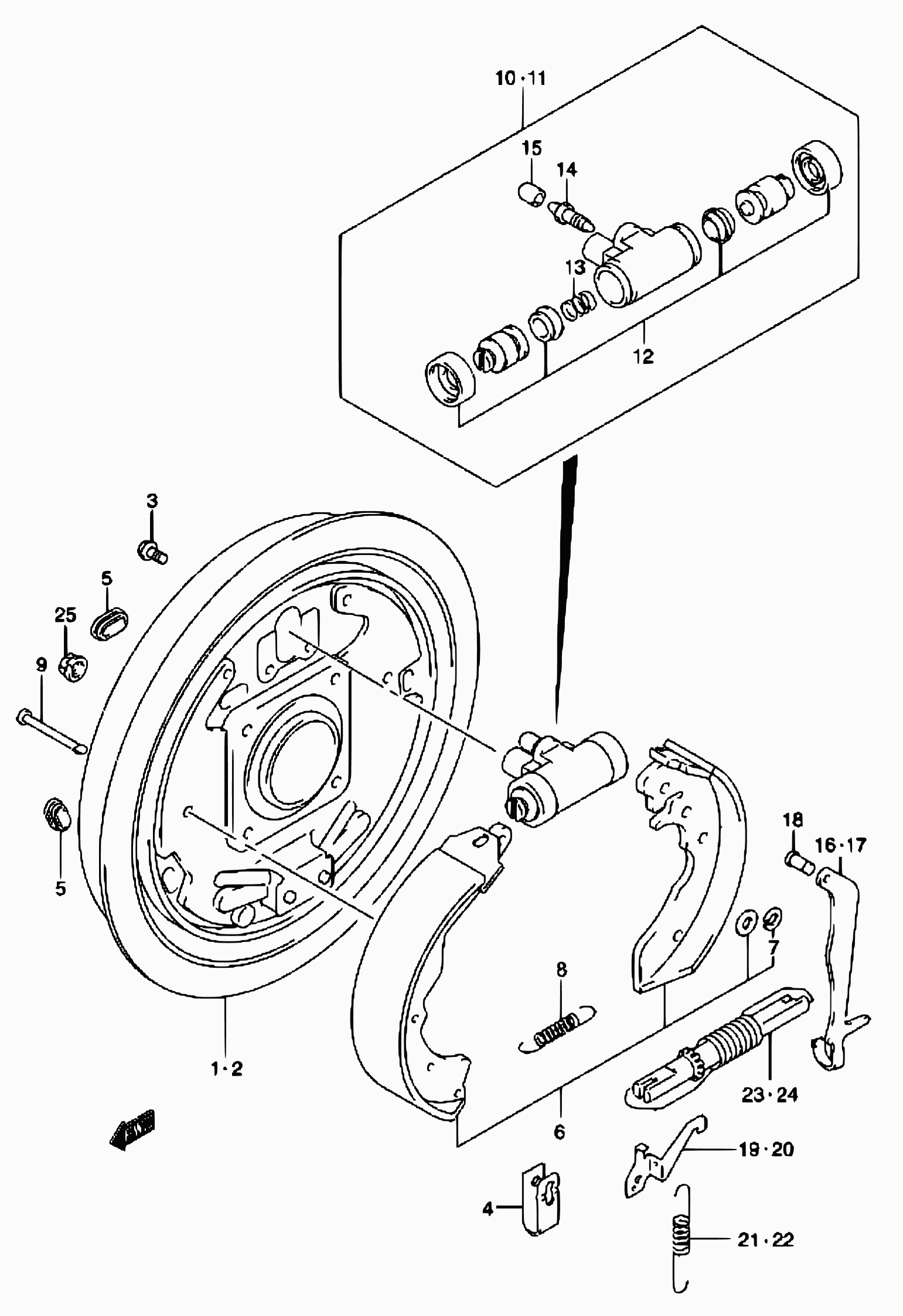 Suzuki 53200-81A11 - Bromsbackar, sats xdelar.se