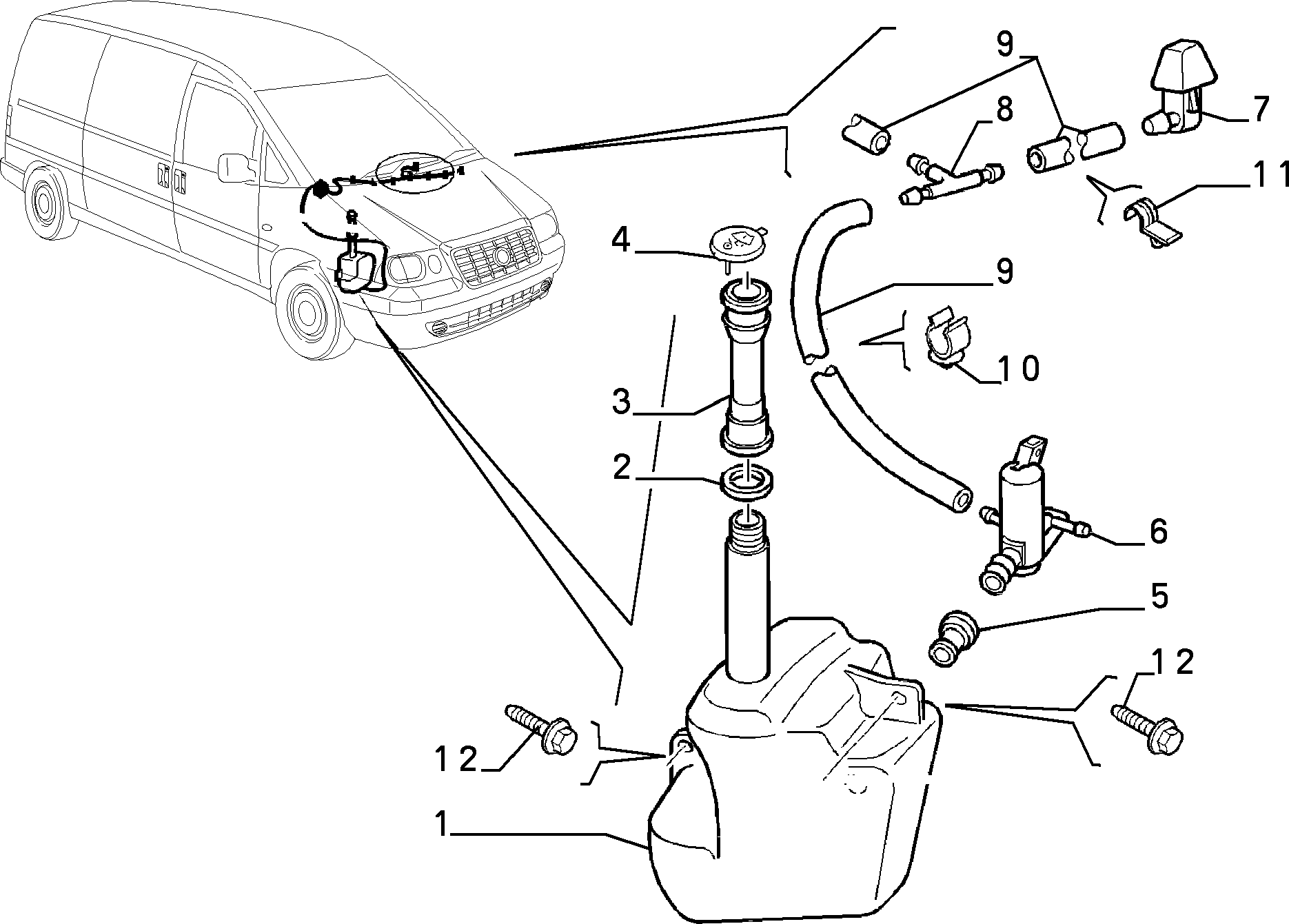 FIAT 9624530780 - Lås, torkarvätskebehållare xdelar.se