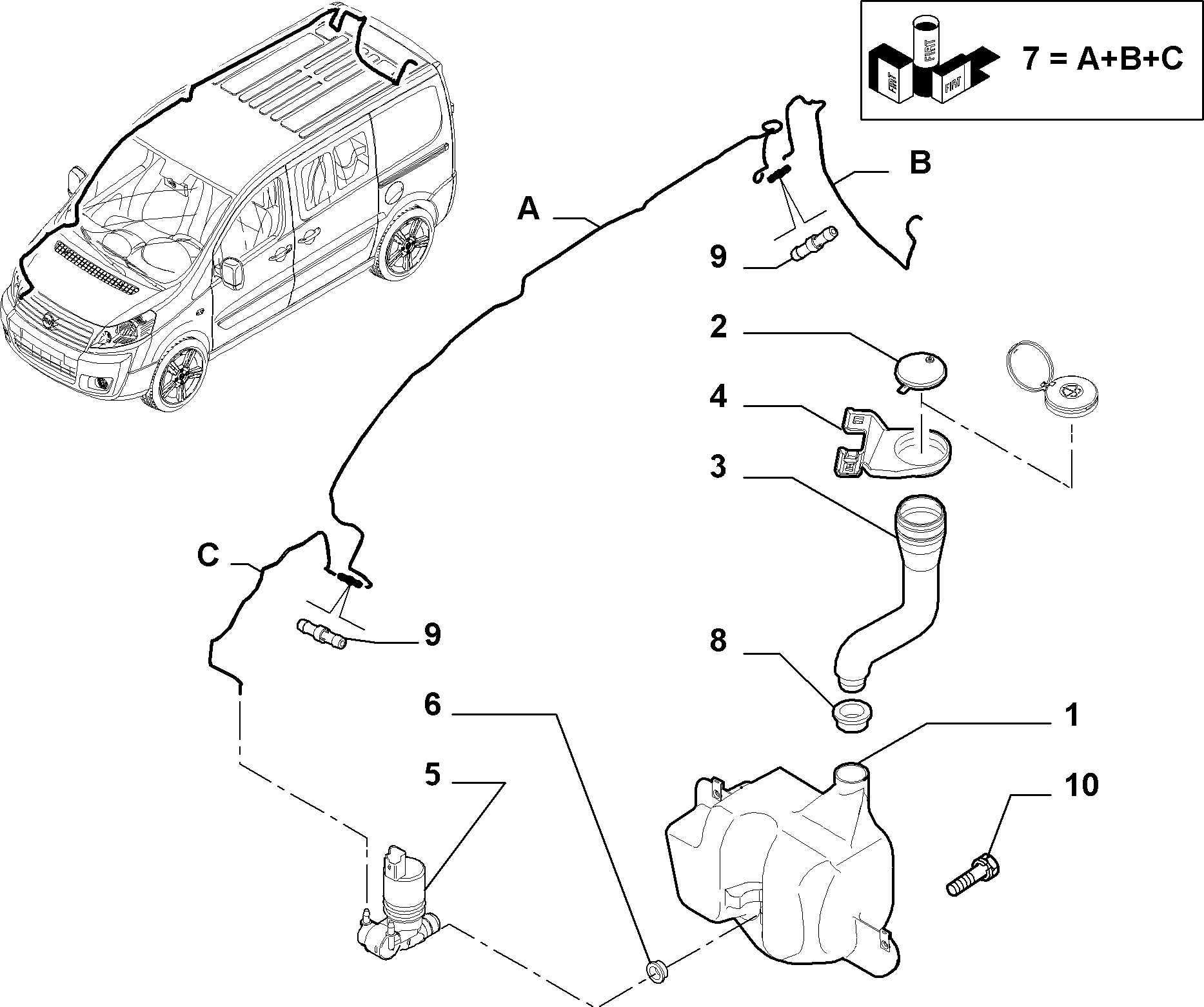 FIAT 9637915780 - Lås, torkarvätskebehållare xdelar.se