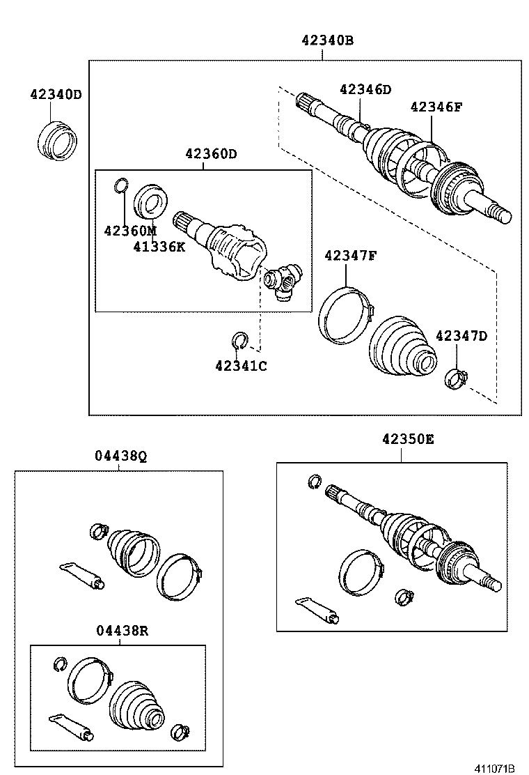 TOYOTA 43040-32040 - Ledsats, drivaxel xdelar.se