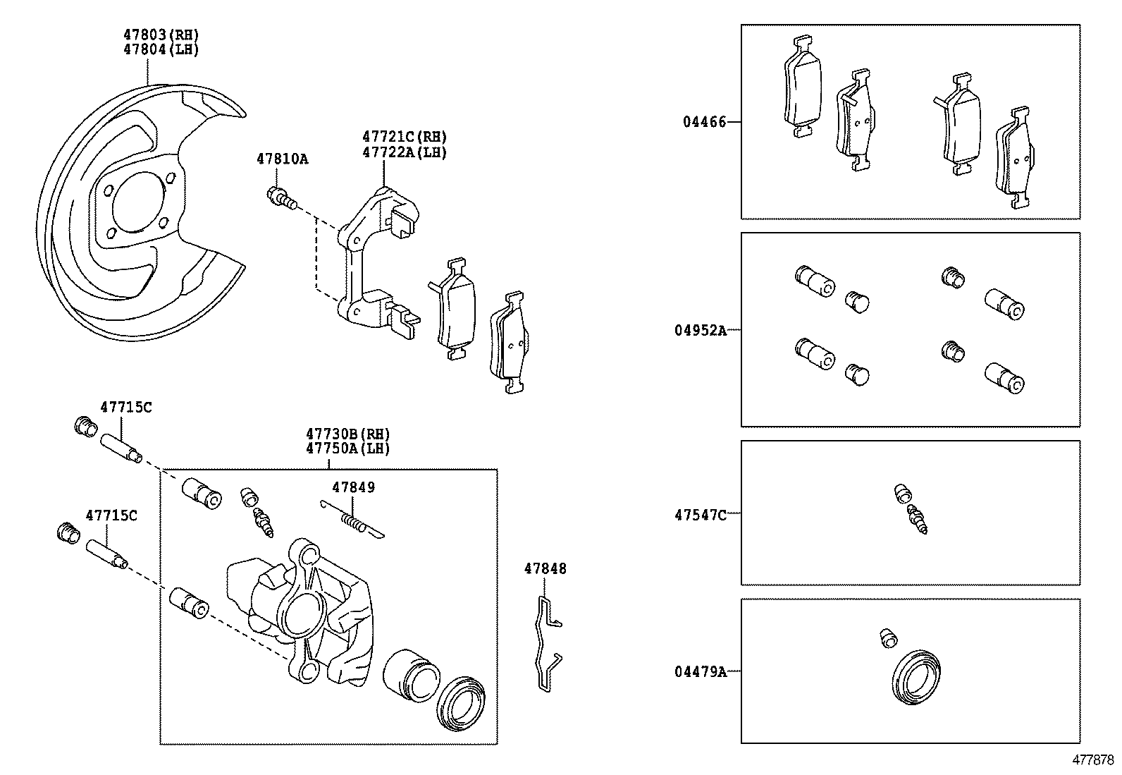 TOYOTA 478480D020 - Tillbehörssats, skivbromsbelägg xdelar.se