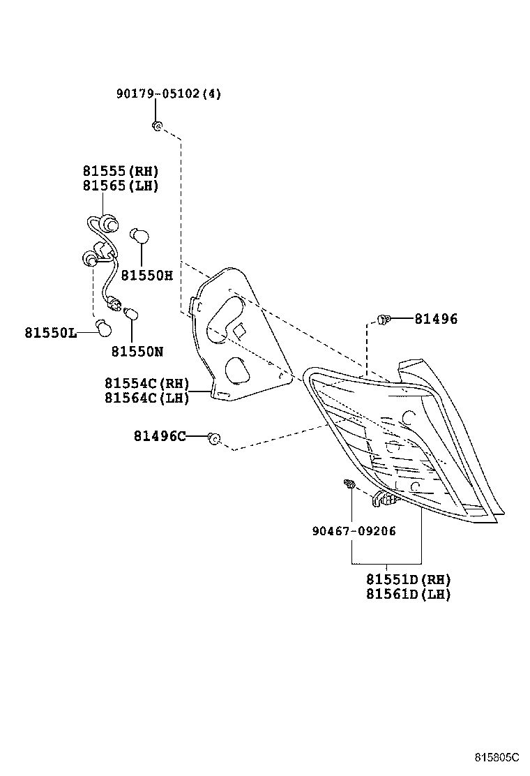 TOYOTA 90981-WF005 - Glödlampa, dim / bakljus xdelar.se