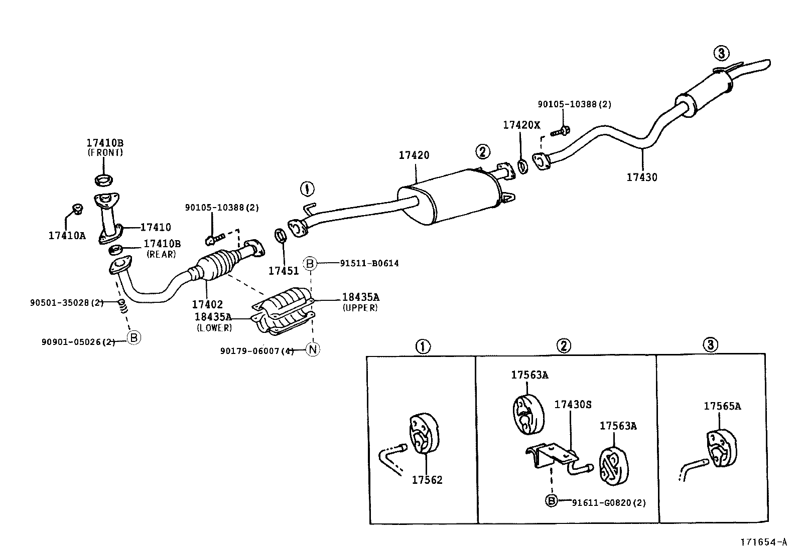 TOYOTA 90917-06062 - Clipavgasrör xdelar.se