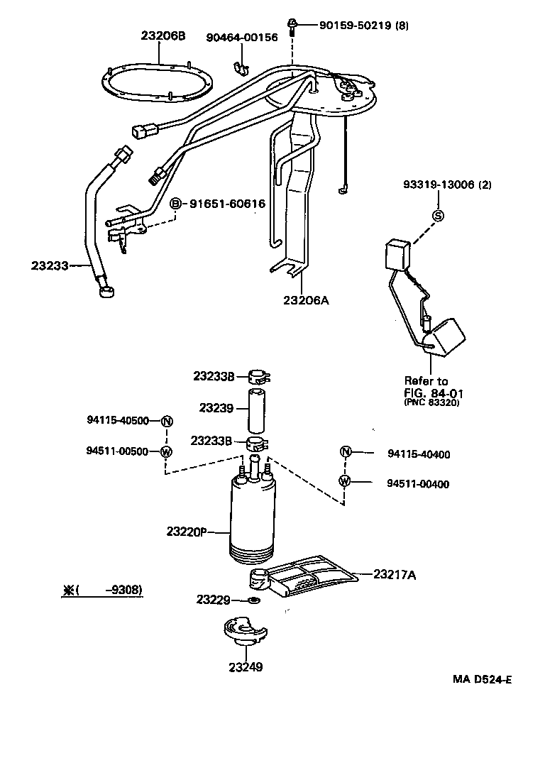 TOYOTA 23220-43070 - Bränslepump xdelar.se