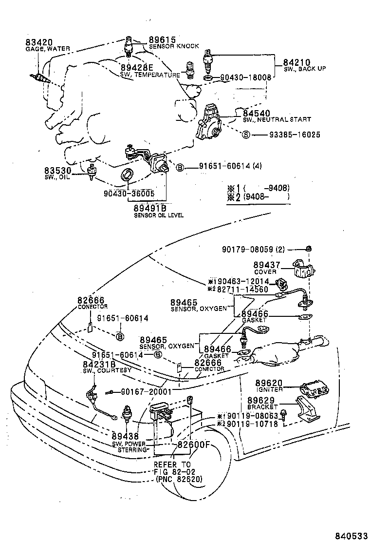 TOYOTA 83530-14060 - Sensor, oljetryck xdelar.se