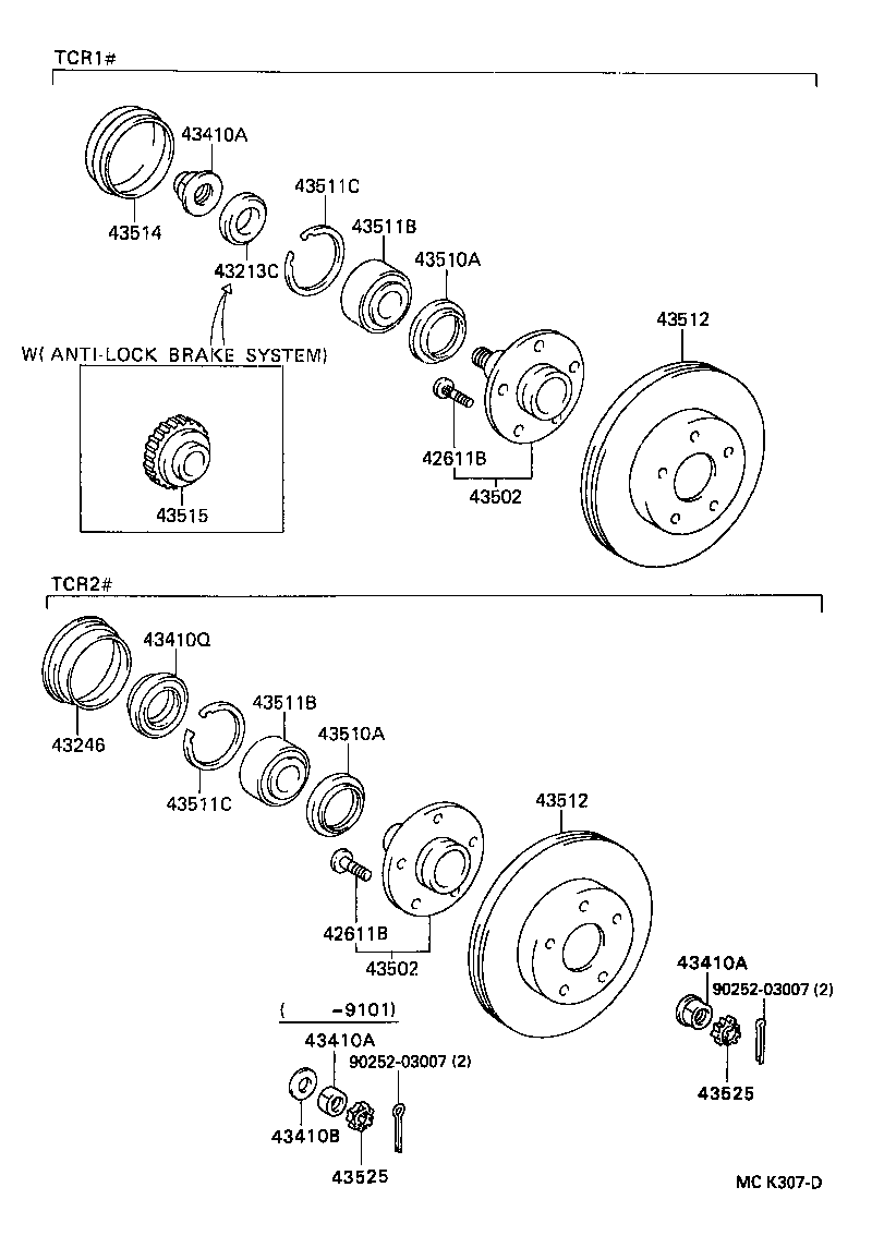 TOYOTA 90521-82002 - Hjullagerssats xdelar.se