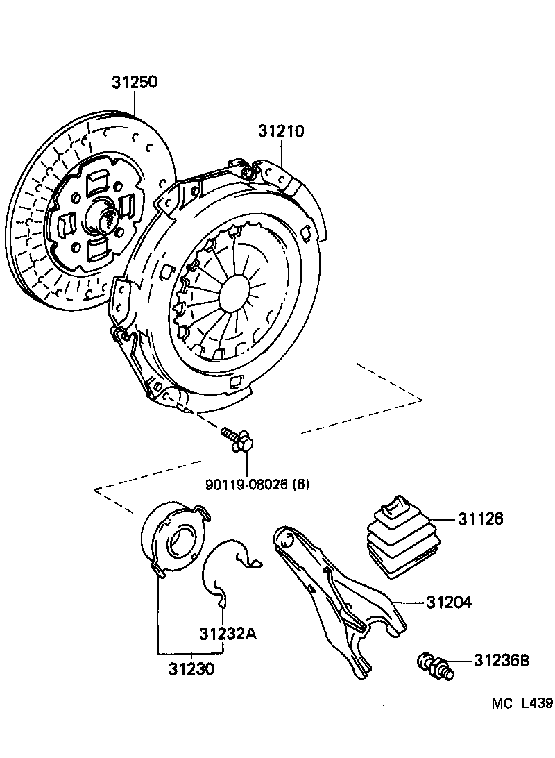 TOYOTA 31230-12140 - Urtrampningslager xdelar.se