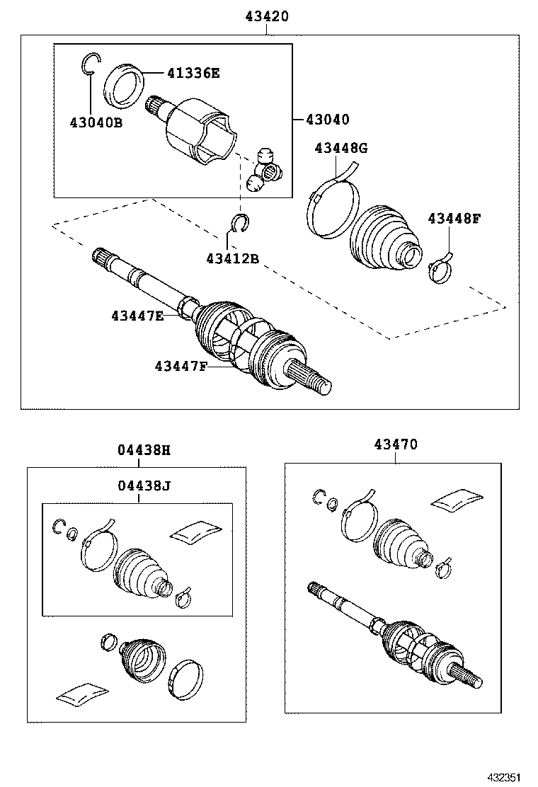 TOYOTA 0442802410 - Bälgar, drivaxel xdelar.se