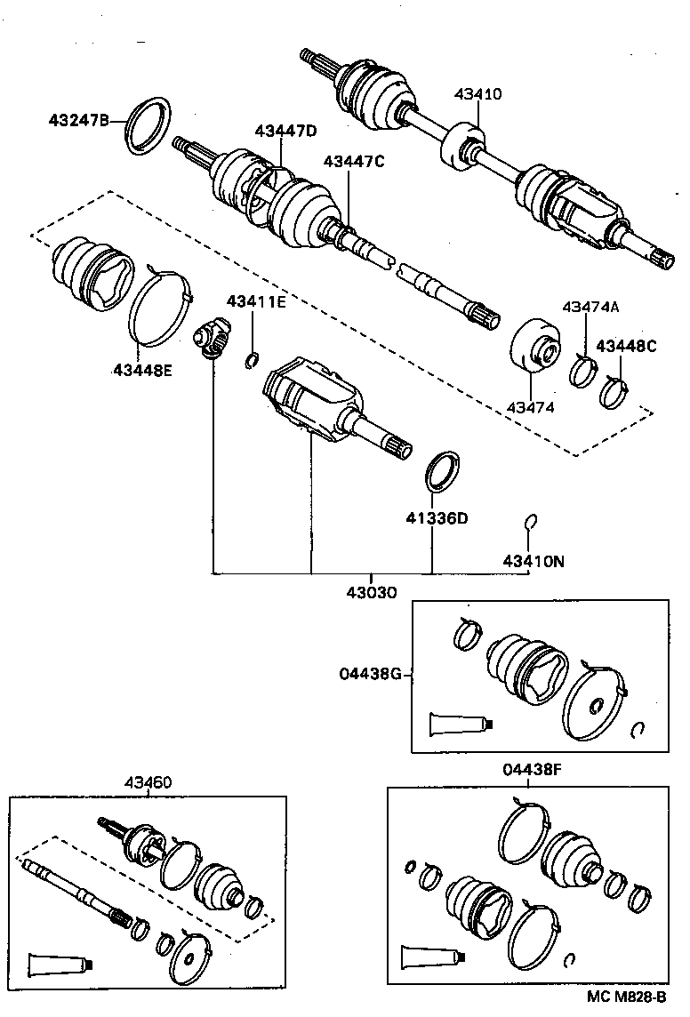 TOYOTA 04438-12162 - Bälgar, drivaxel xdelar.se