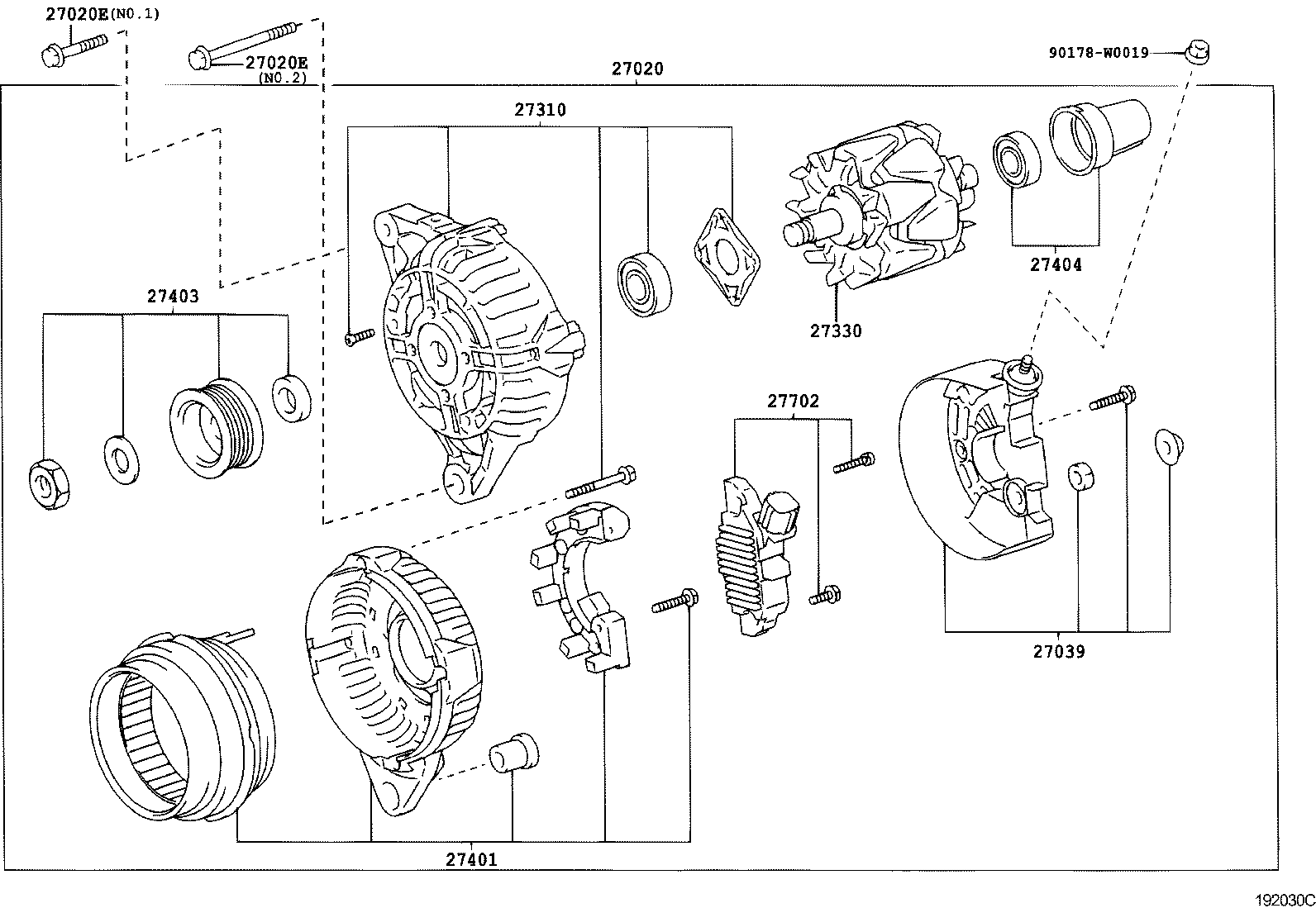 TOYOTA 27039-0D030 - Remskiva, generator xdelar.se