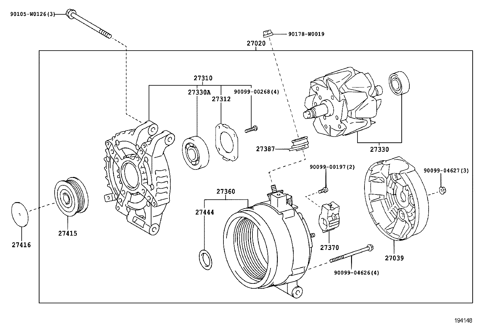 LEXUS 27060-0R080 - Remskiva, generator xdelar.se