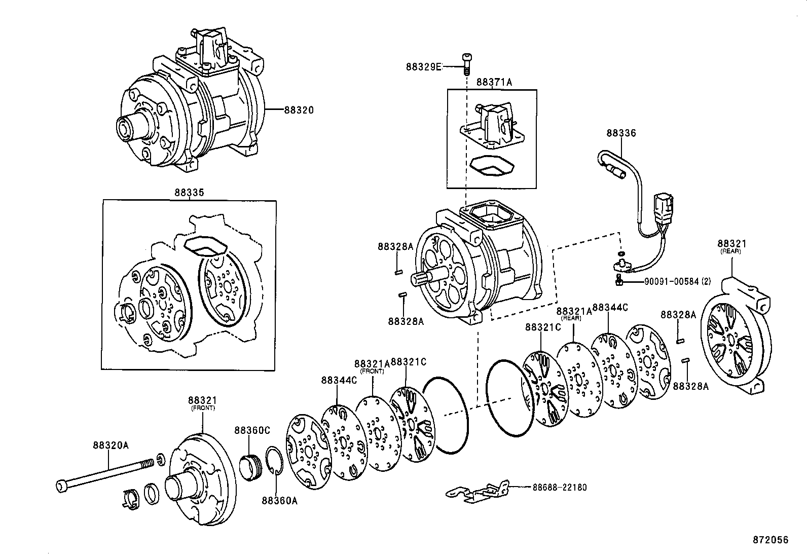 TOYOTA 88320-2B360 - Kompressor, klimatanläggning xdelar.se