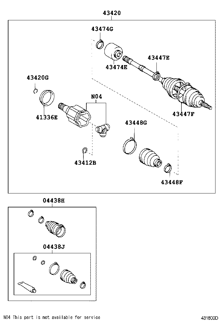 TOYOTA 04428-06330 - Bälgar, drivaxel xdelar.se