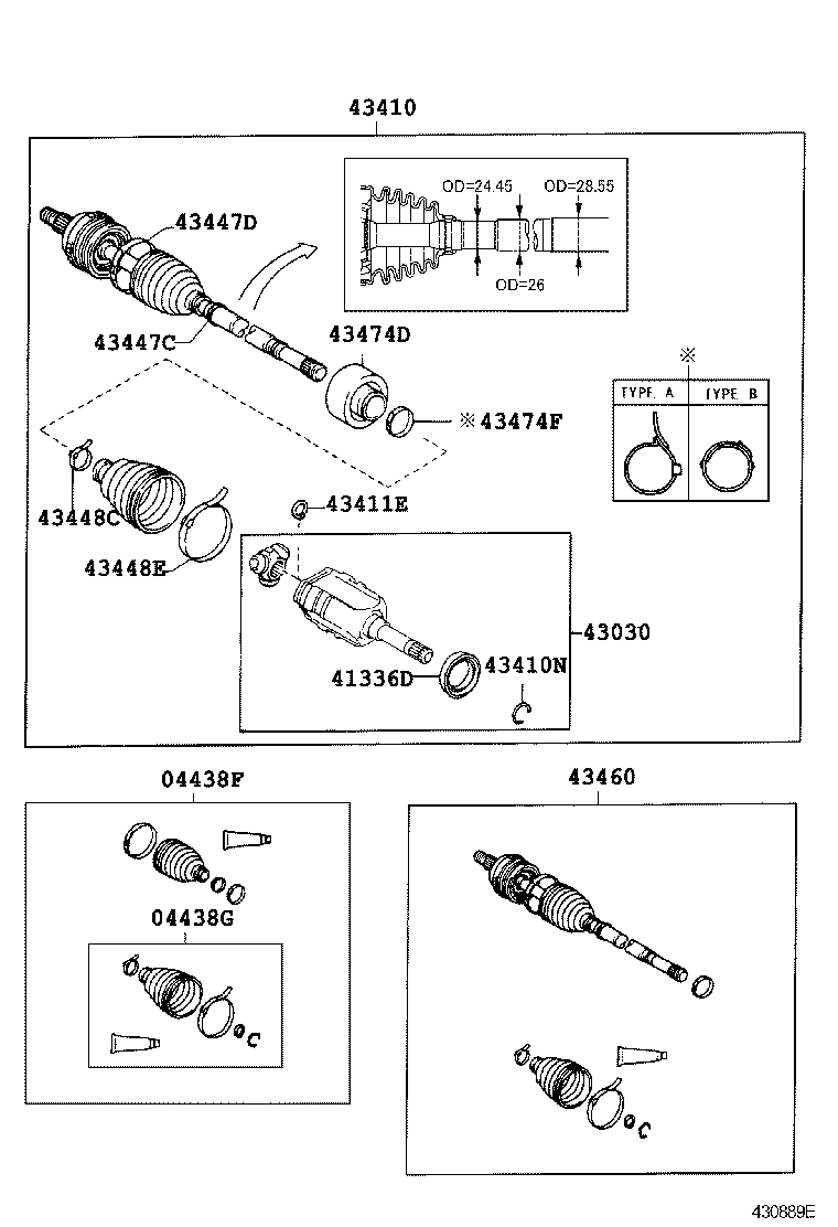 TOYOTA 04438-12610 - Bälgar, drivaxel xdelar.se