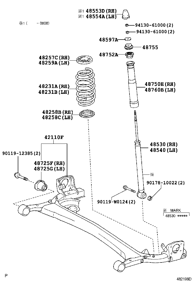 TOYOTA 487500D050 - Dammskyddsats, stötdämpare xdelar.se