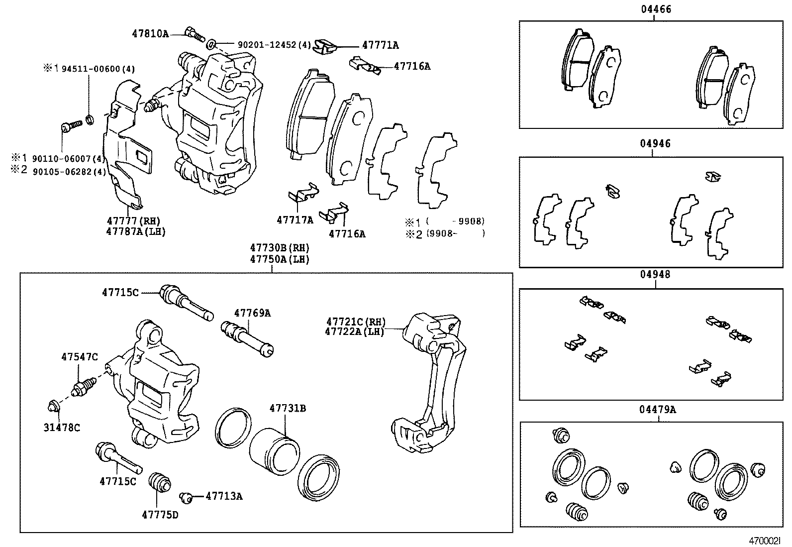 TOYOTA 04466-60010 - Bromsbeläggssats, skivbroms xdelar.se