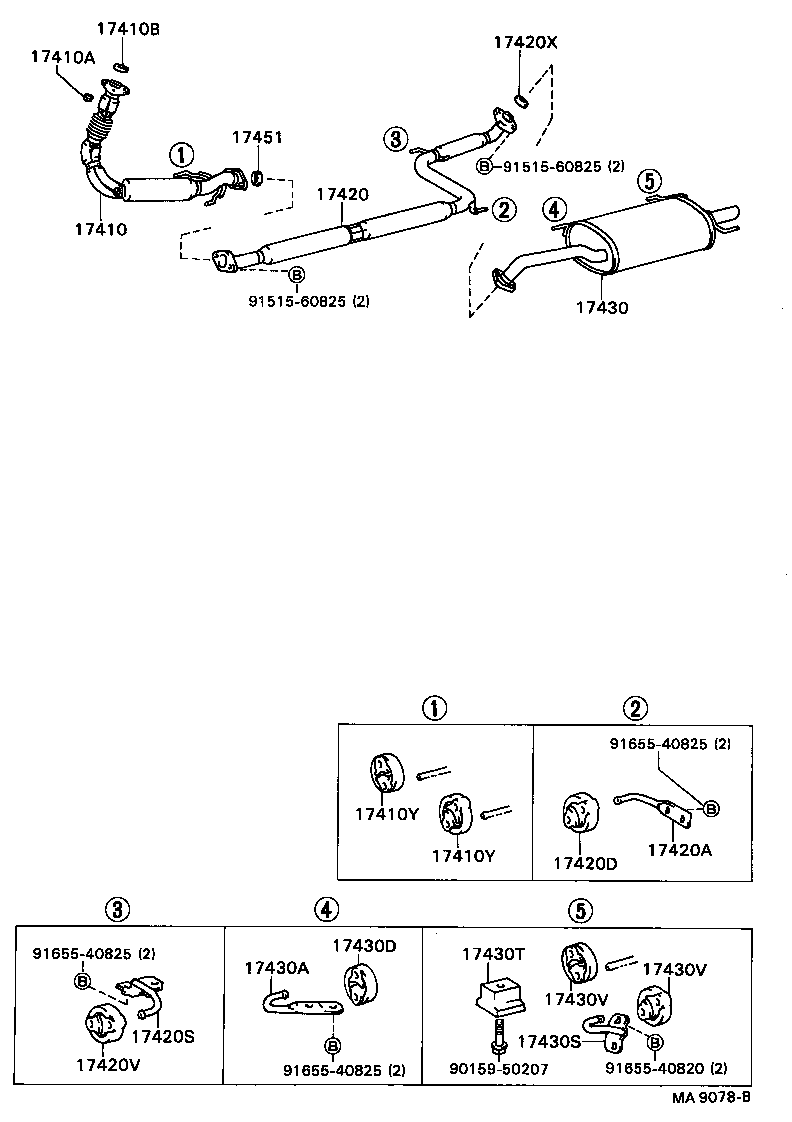 Daihatsu 9091706047 - Clipavgasrör xdelar.se