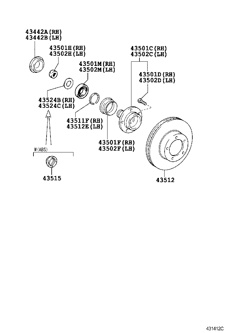 TOYOTA 90311-T0010 - Hjullagerssats xdelar.se