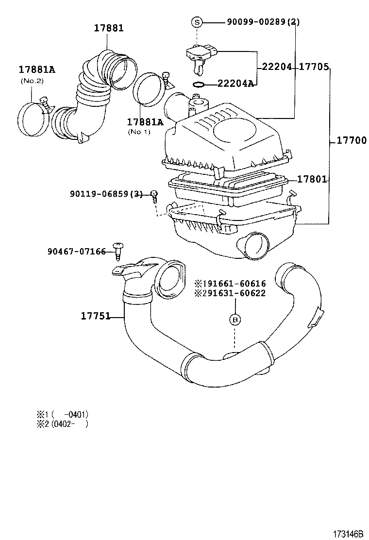 TOYOTA 1770022120 - Luftfilter xdelar.se