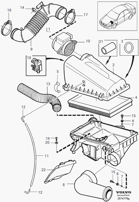 Volvo 30 611 533 - Luftmassesensor xdelar.se