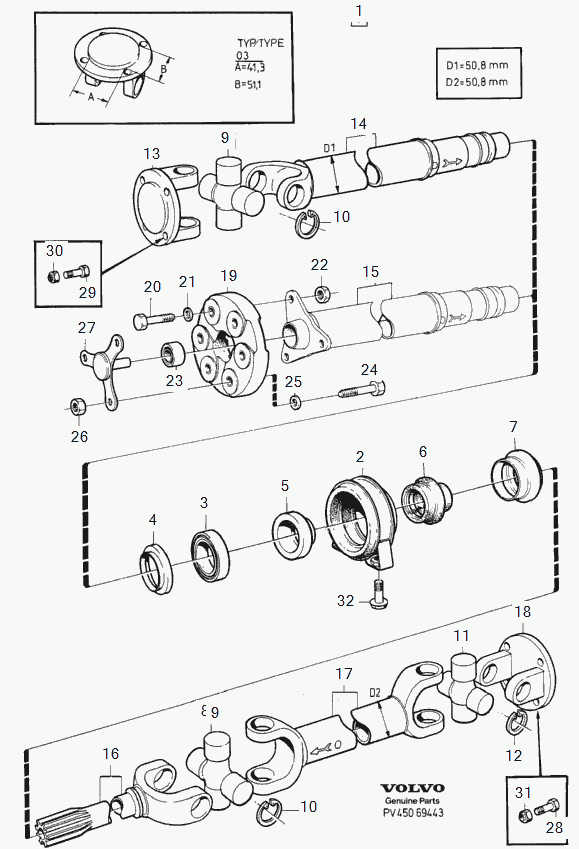 Volvo 1209862 - Mellanlager, kardanaxel xdelar.se