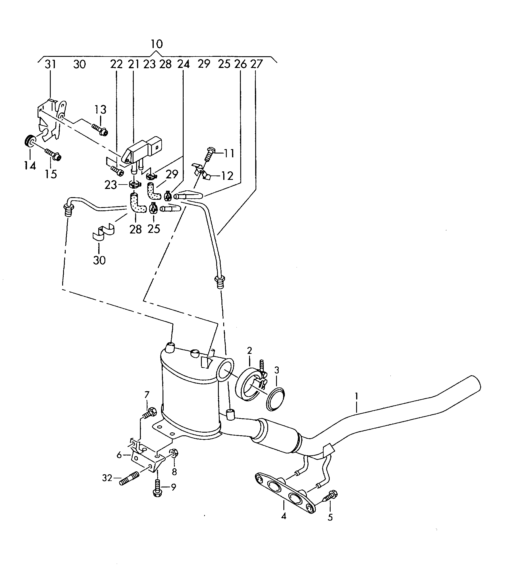 VW 3C0131552G - Tryckslang, trycksensor (sot / partikelfilter) xdelar.se