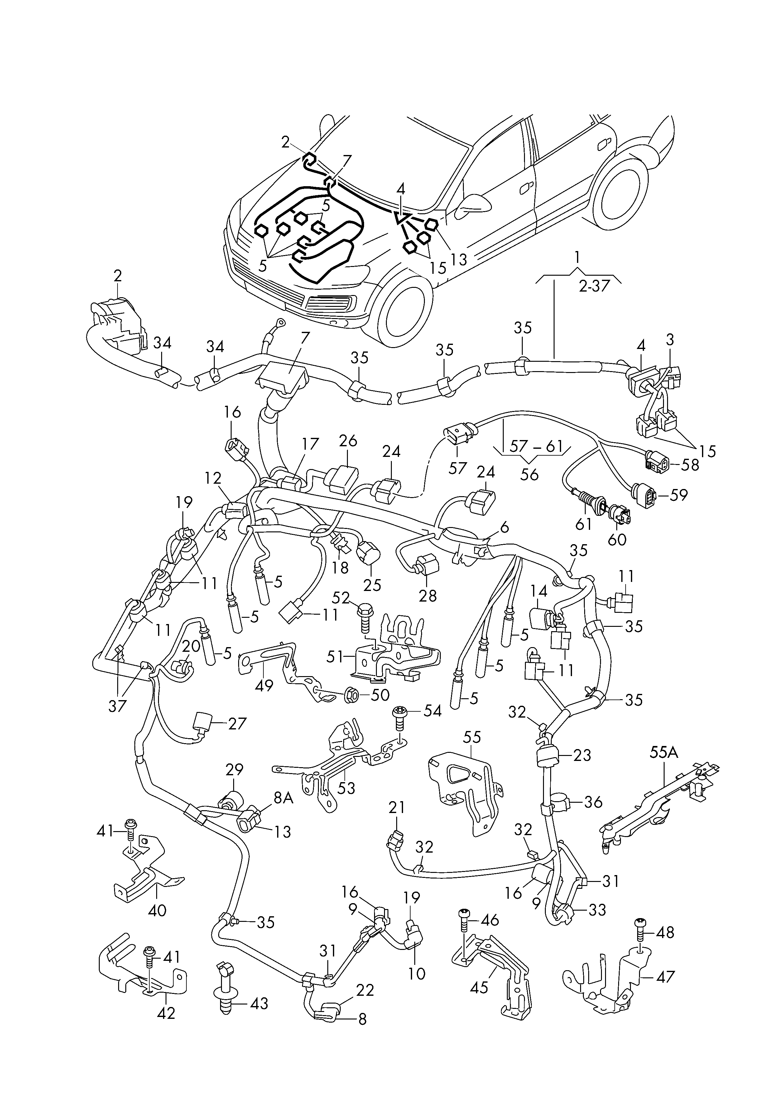 VAG 4F0 973 703 A - Kabelreparationssats, sensor-parkeringshjälp xdelar.se