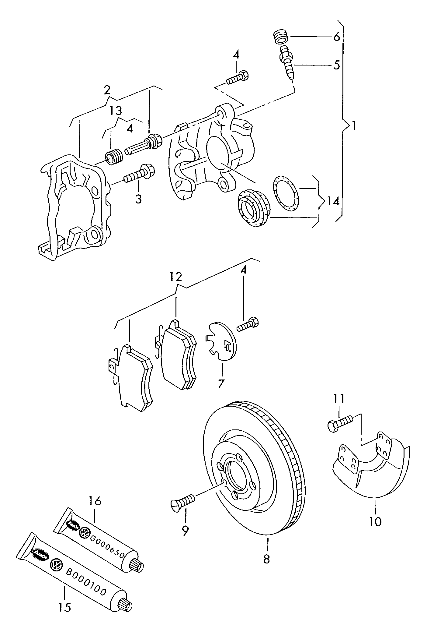 Skoda 357698480 X - 1 set: brake caliper housing xdelar.se