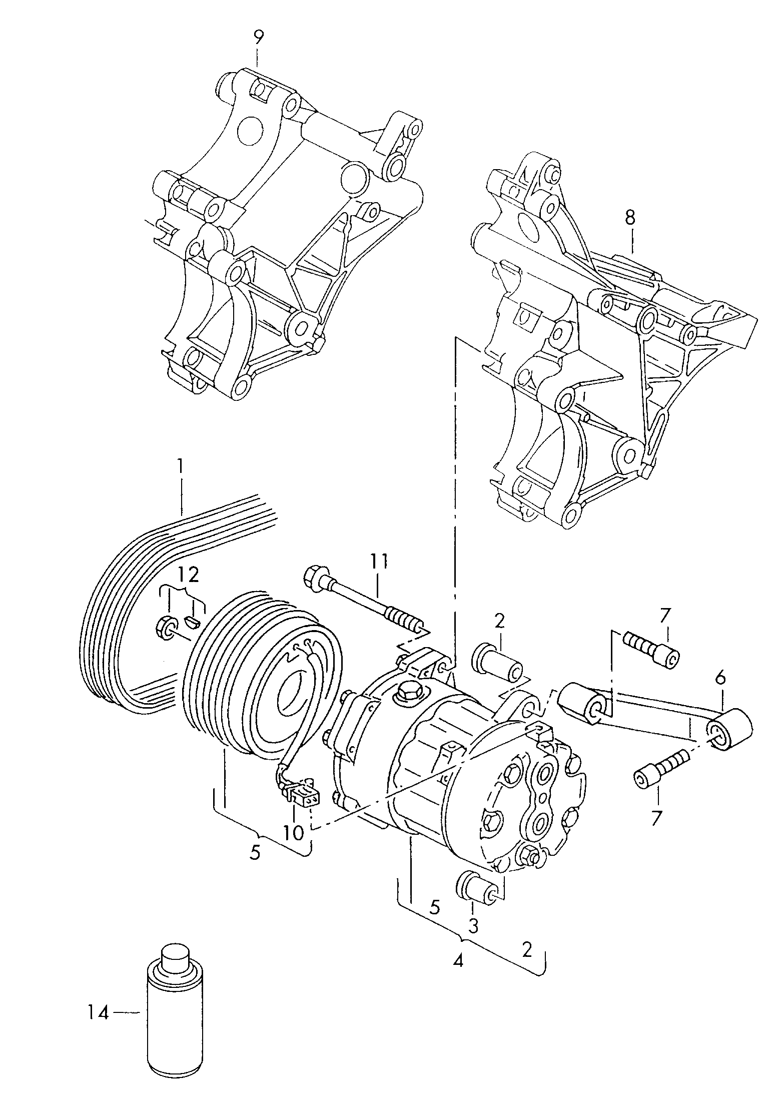 Seat 037 260 849 C - Flerspårsremssats xdelar.se