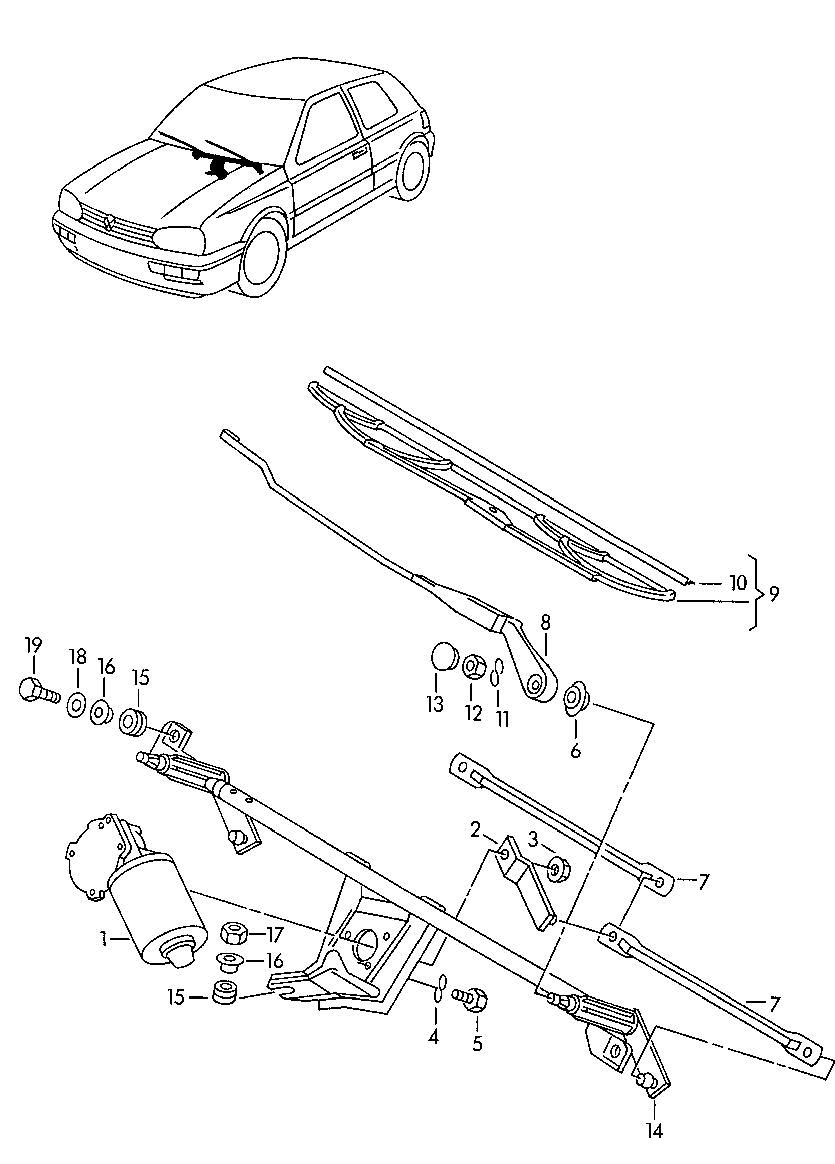 VAG 1H0 955 425 D - Torkarblad xdelar.se