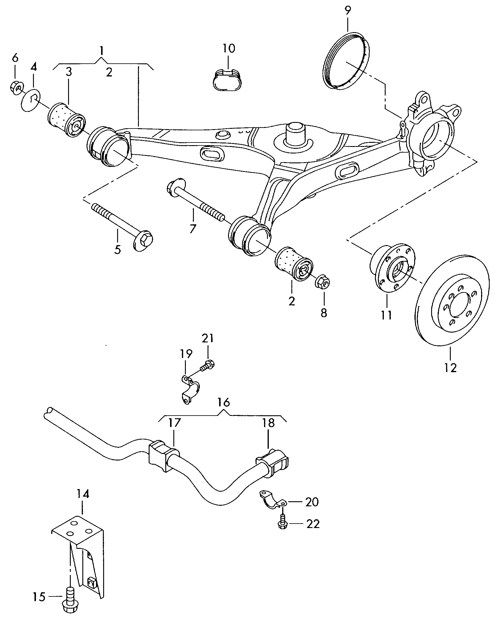 VW WHT 001 796 A - Reparationssats, hjulupphängning xdelar.se