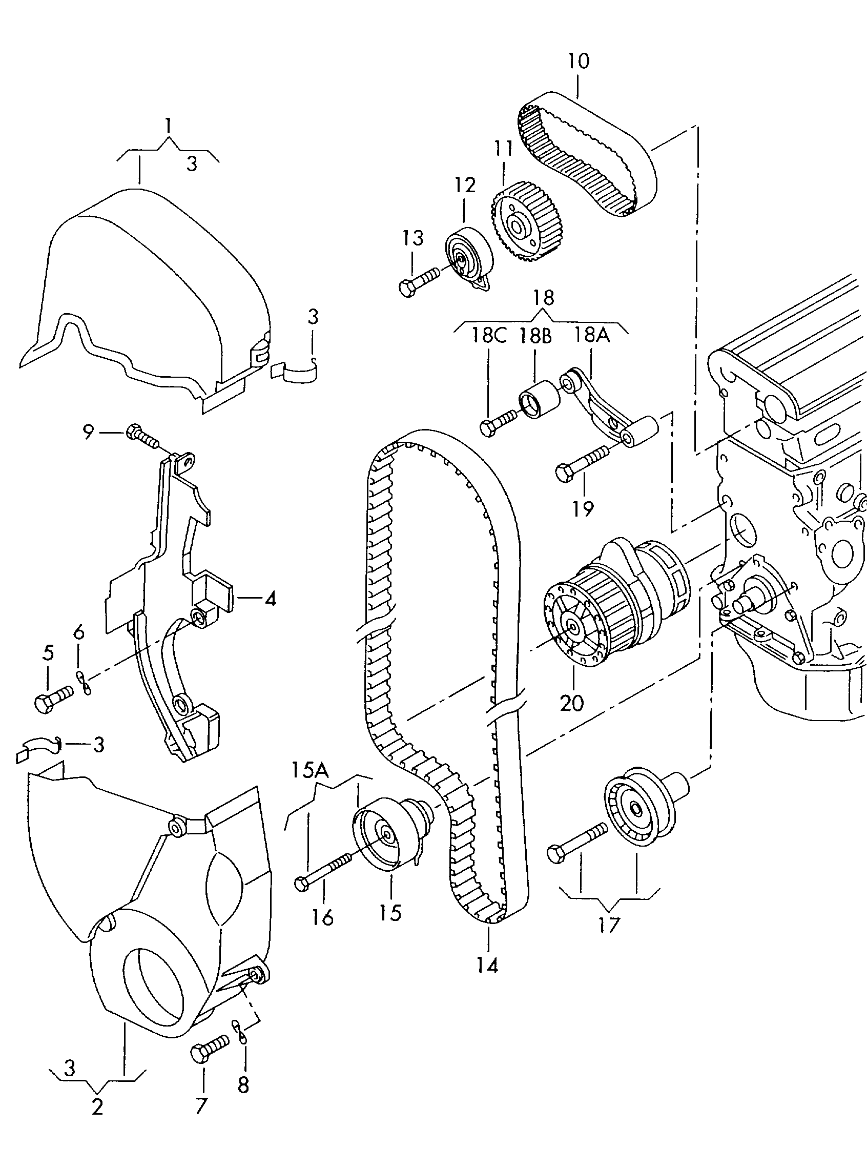 VAG 036109244J - Styrrulle, kuggrem xdelar.se