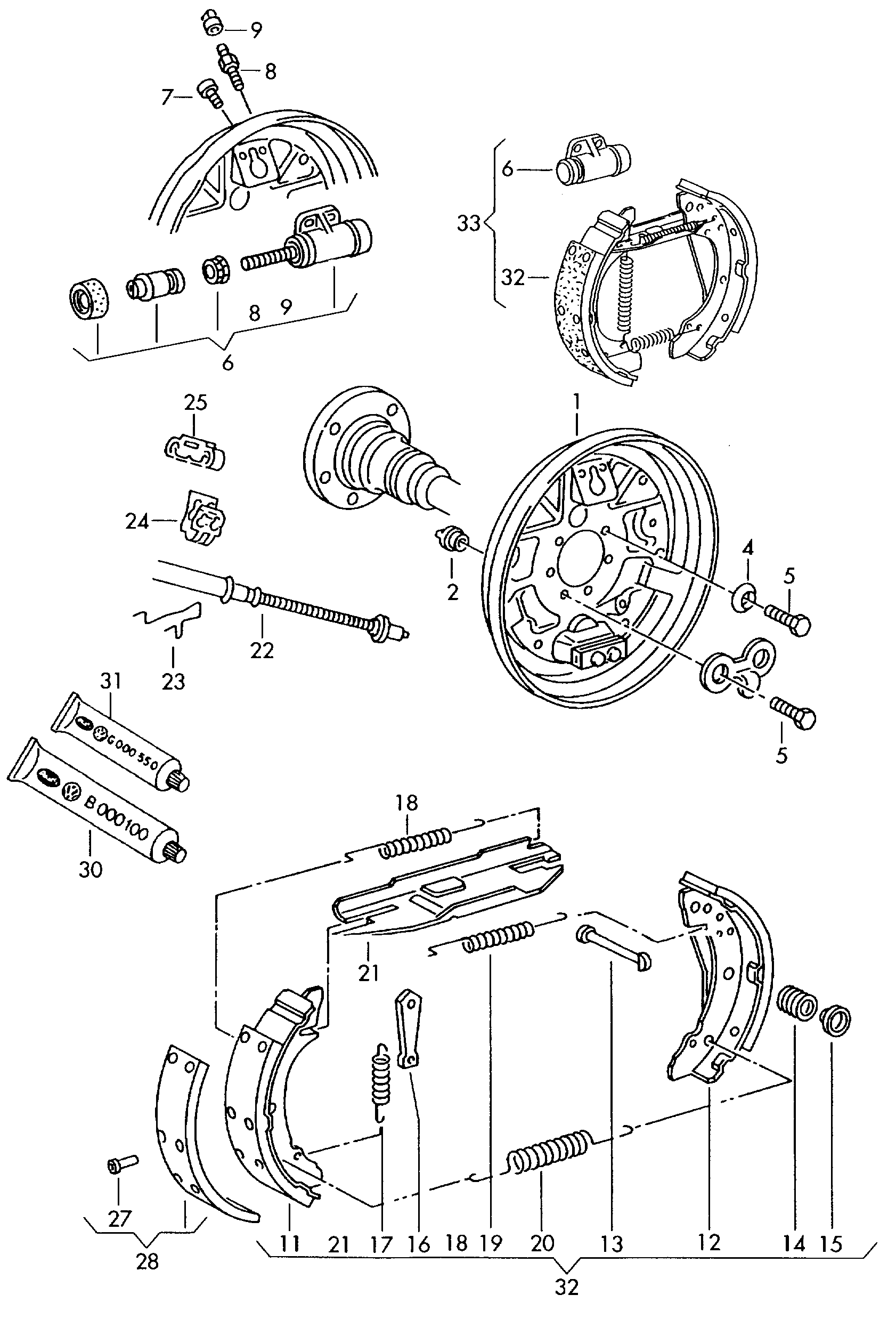 VAG 1H0 698 511X - Bromsbackar, sats xdelar.se