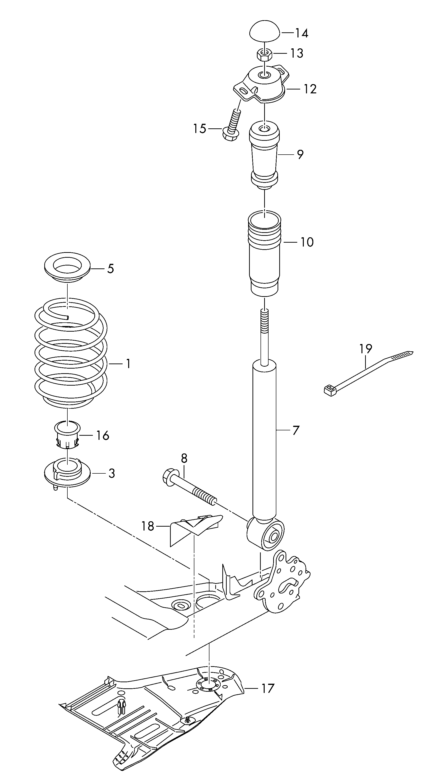 AUDI 5Q0 513 353 H - Fjäderbens-stödlager xdelar.se