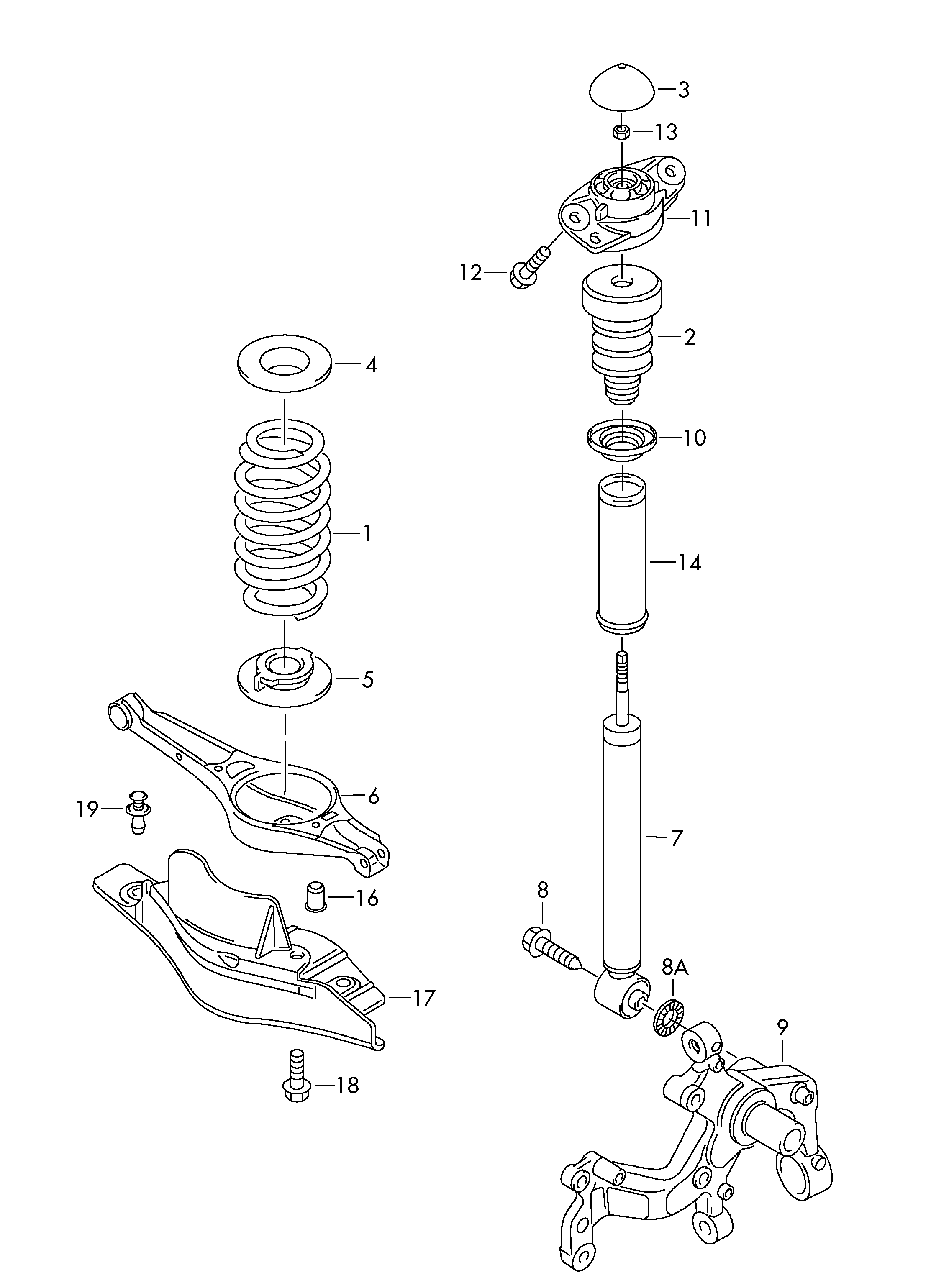 AUDI 3C0 513 425 - Dammskyddsats, stötdämpare xdelar.se