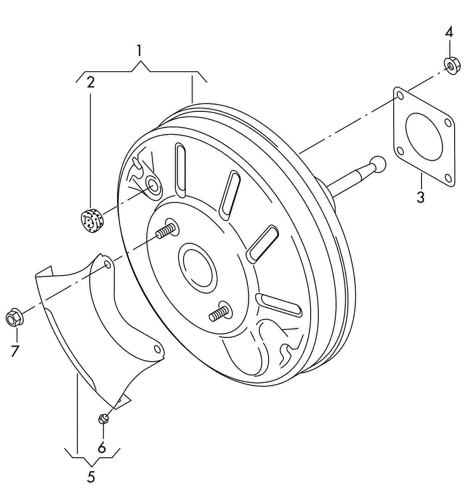 VAG 357 612 166 - Bromskraftsförstärkare xdelar.se