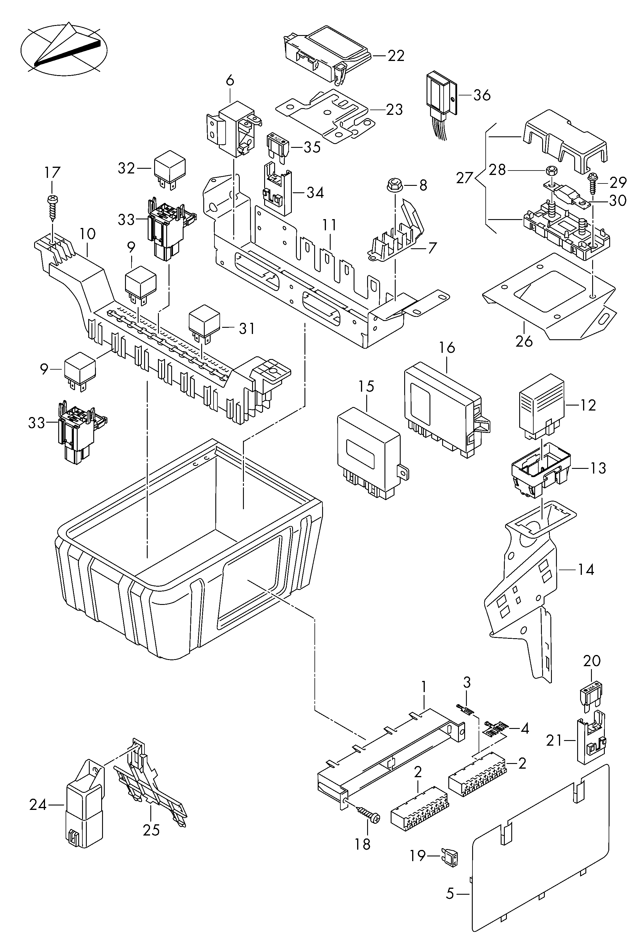 VW 2E0 937 099 - Relä, avbländning xdelar.se