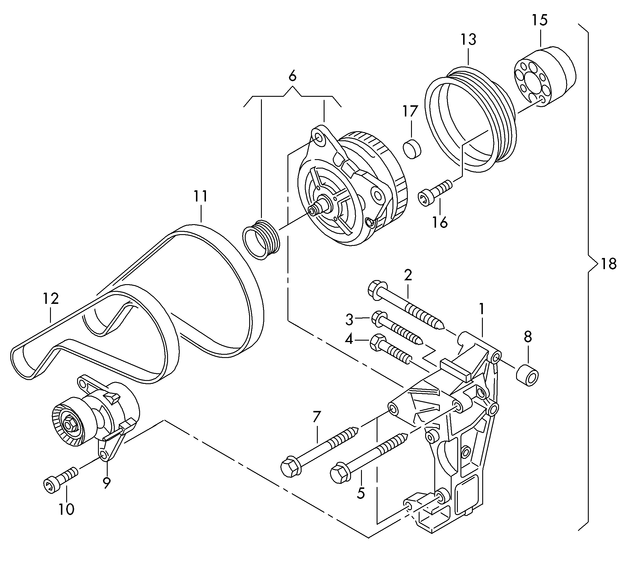 VW 04L 903 315 C - Remsträckare, flerspårsrem xdelar.se