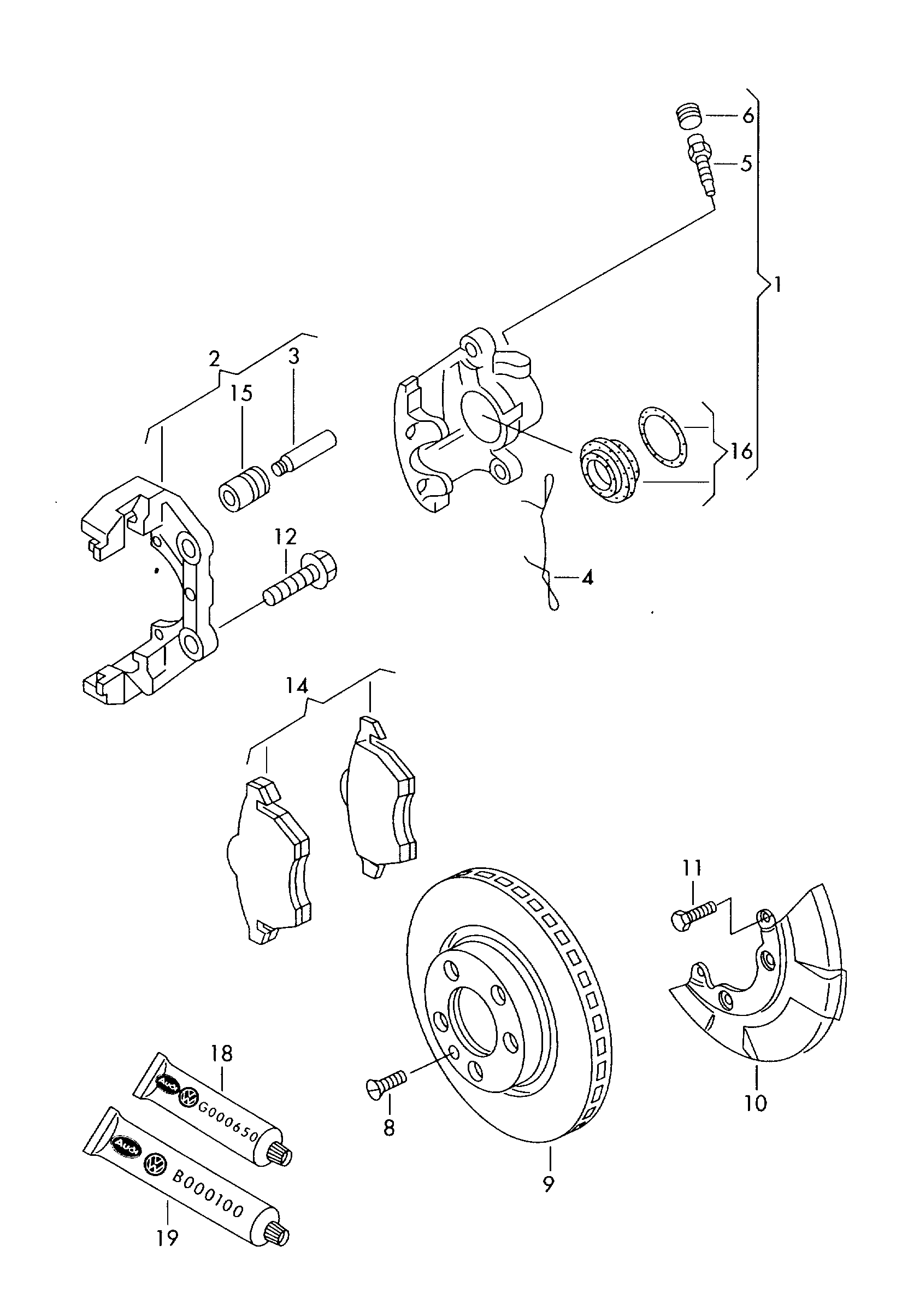 Skoda 8D0 698 151C - Bromsbeläggssats, skivbroms xdelar.se