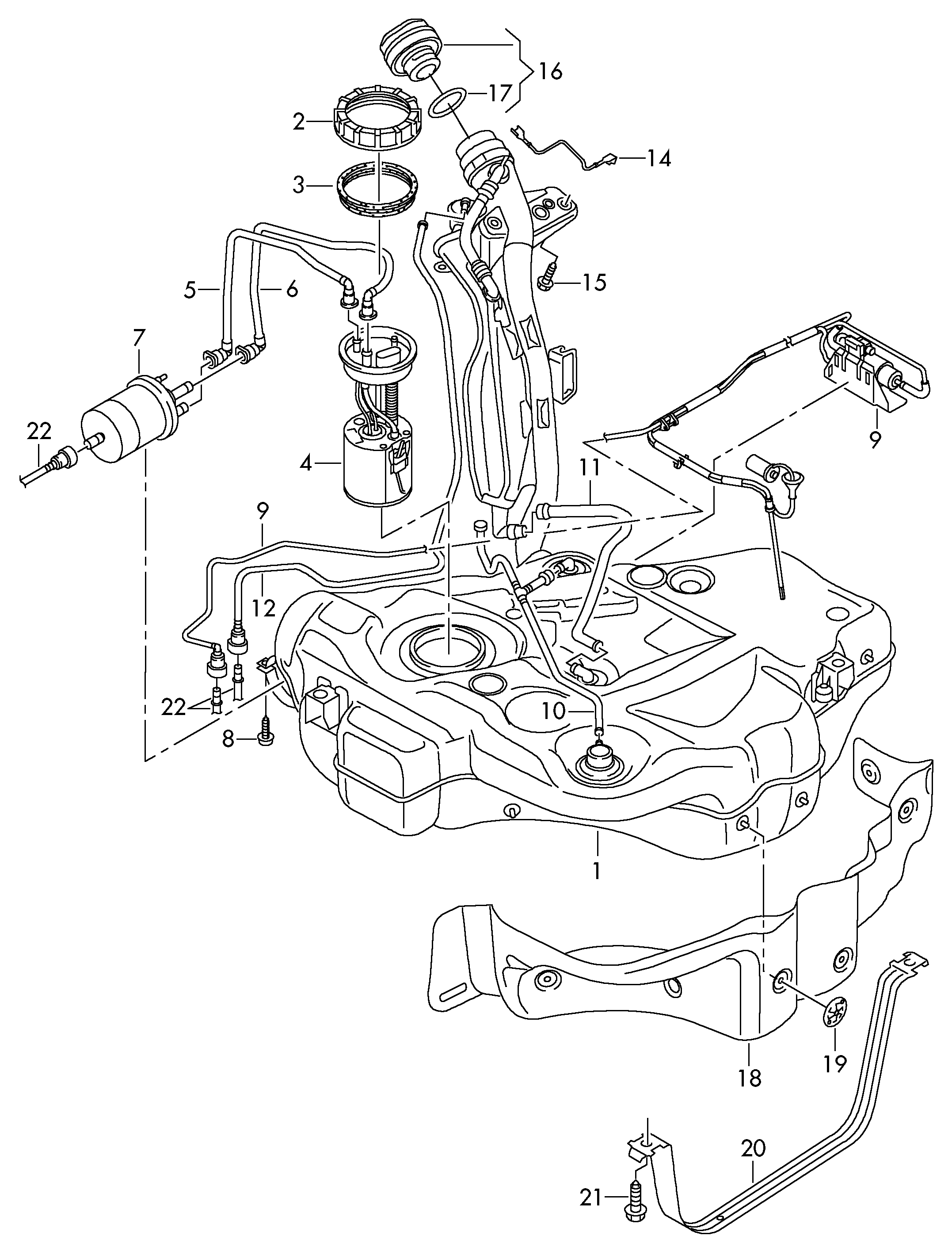 VAG 1K0201550AL - Lås, bränsletank xdelar.se